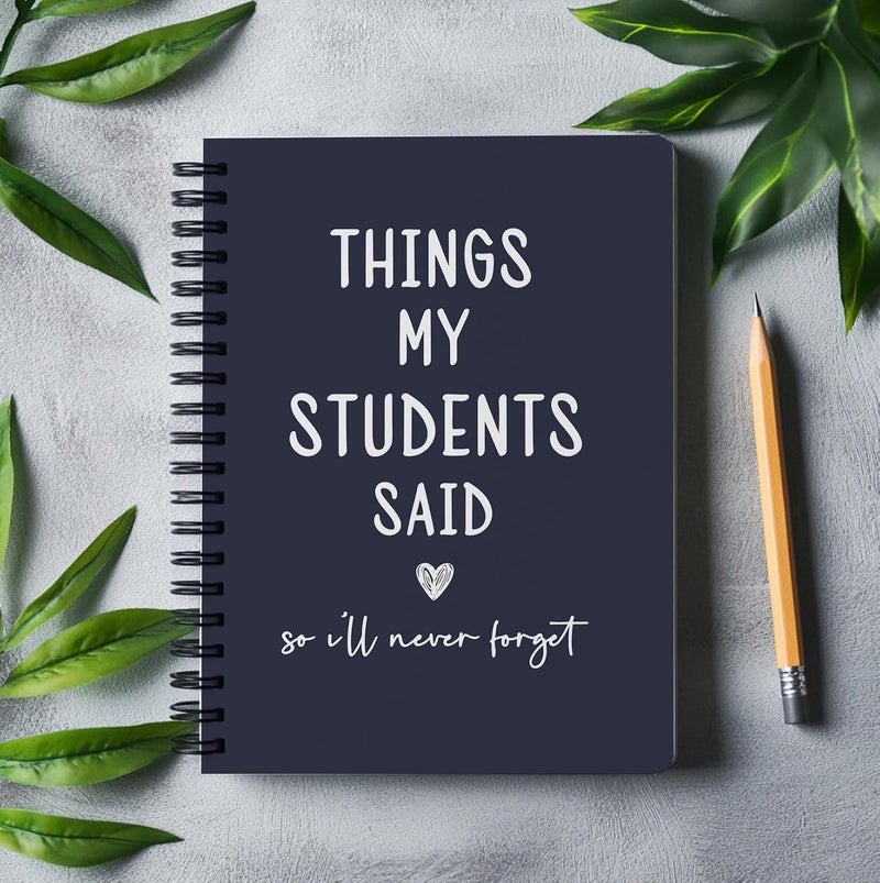 bitCNY Teacher Gift Spiral Notebook - Thank You Gift for Teacher, Teacher Appreciation Gifts, Keepsake Journal, Teacher Notebooks for School Supplies, Home & Office, Spiral Bound 5.5x8.3(Deep Blue) - Image 2